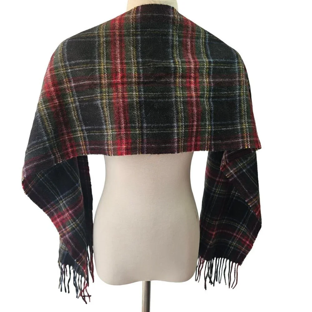 Prince of Scots Highland Tartan Tweed Scarf Wrap Fringed 100% Wool 61 x 12 Inch